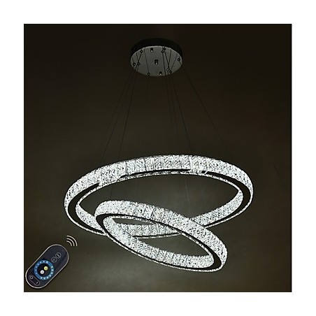 Lustre d'intérieur en cristal moderne, luminaire suspendu, plafonnier, éclairage à intensité variable, avec télécommande Lustre d'intérieur en cristal moderne, luminaire suspendu, plafonnier, éclairage à intensité variable, avec télécommande