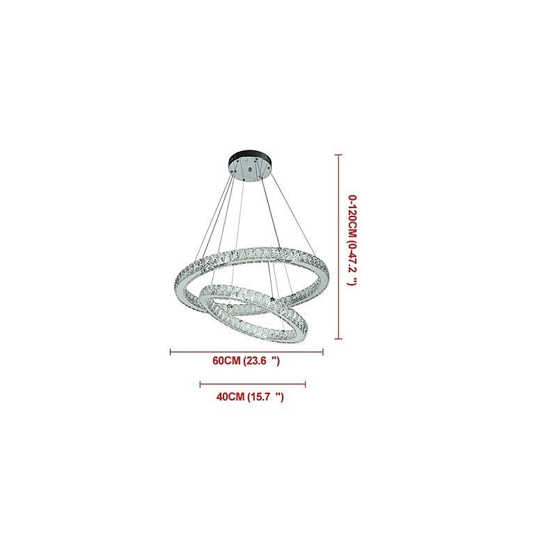 Lustre d'intérieur en cristal moderne, luminaire suspendu, plafonnier, éclairage à intensité variable, avec télécommande