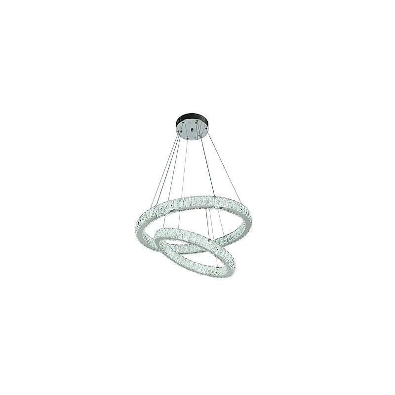 Lustre d'intérieur en cristal moderne, luminaire suspendu, plafonnier, éclairage à intensité variable, avec télécommande