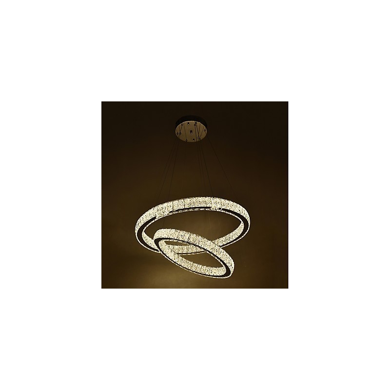 Lustre d'intérieur en cristal moderne, luminaire suspendu, plafonnier, éclairage à intensité variable, avec télécommande