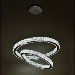 Lustre d'intérieur en cristal moderne, luminaire suspendu, plafonnier, éclairage à intensité variable, avec télécommande