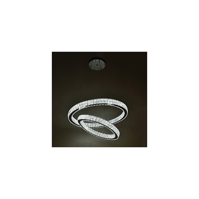 Lustre d'intérieur en cristal moderne, luminaire suspendu, plafonnier, éclairage à intensité variable, avec télécommande