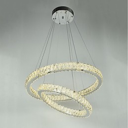 Lustre d'intérieur en cristal moderne, luminaire suspendu, plafonnier, éclairage à intensité variable, avec télécommande