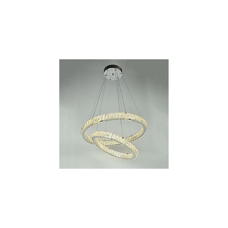 Lustre d'intérieur en cristal moderne, luminaire suspendu, plafonnier, éclairage à intensité variable, avec télécommande