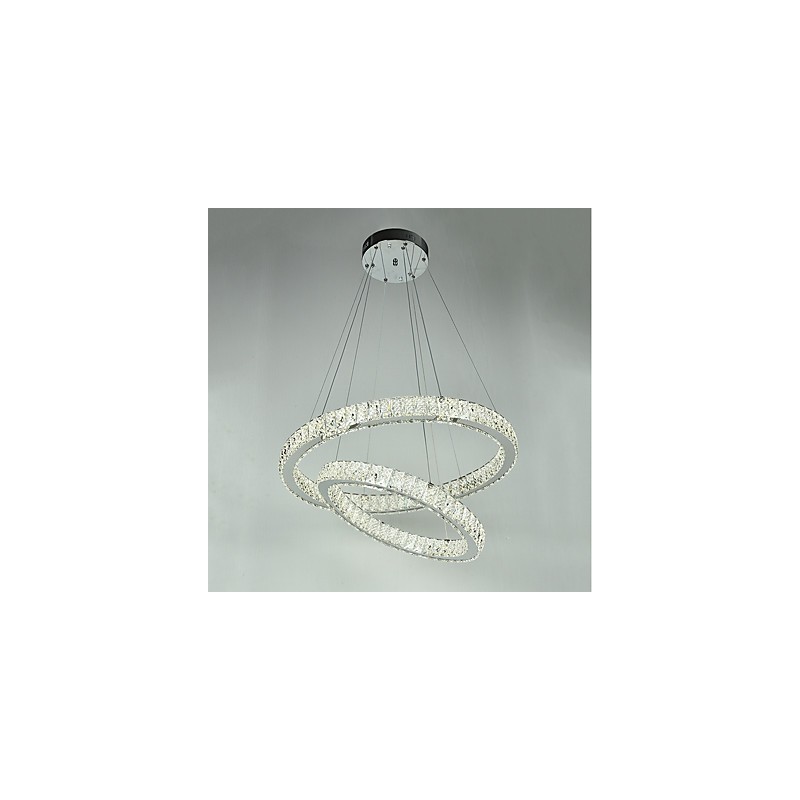 Lustre d'intérieur en cristal moderne, luminaire suspendu, plafonnier, éclairage à intensité variable, avec télécommande