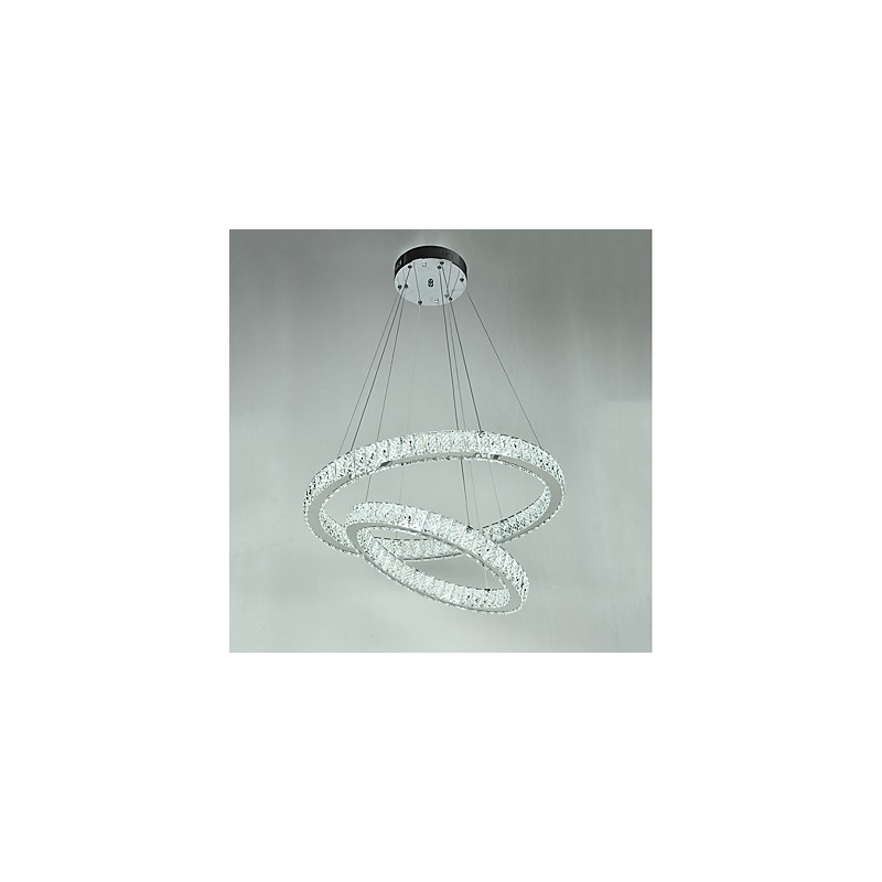 Lustre d'intérieur en cristal moderne, luminaire suspendu, plafonnier, éclairage à intensité variable, avec télécommande