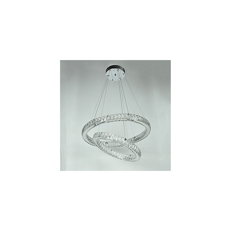 Lustre d'intérieur en cristal moderne, luminaire suspendu, plafonnier, éclairage à intensité variable, avec télécommande