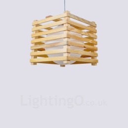 Suspension 1 lumière en bois de style nordique moderne et contemporain avec abat-jour en verre
