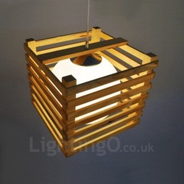 Suspension 1 lumière en bois de style nordique moderne et contemporain avec abat-jour en verre