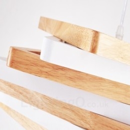 Suspension contemporaine moderne en bois à 1 lumière avec abat-jour en bois