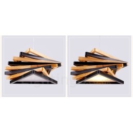 Suspension contemporaine moderne en bois à 1 lumière avec abat-jour en bois