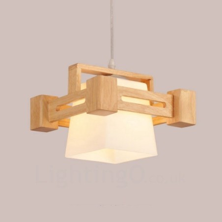 Suspension 1 lumière en bois de style nordique moderne et contemporain avec abat-jour en tissu Suspension 1 lumière en bois de style nordique moderne et contemporain avec abat-jour en tissu