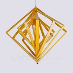 Suspension 1 lumière en bois de style nordique moderne et contemporain avec abat-jour en bois