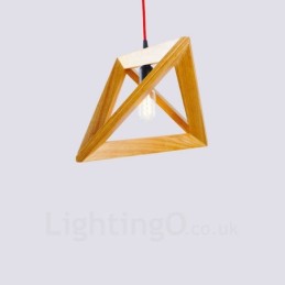 Suspension contemporaine moderne en bois à 1 lumière avec abat-jour en bois