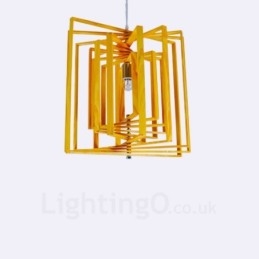 Suspension 1 lumière en bois de style nordique moderne et contemporain avec abat-jour en bois