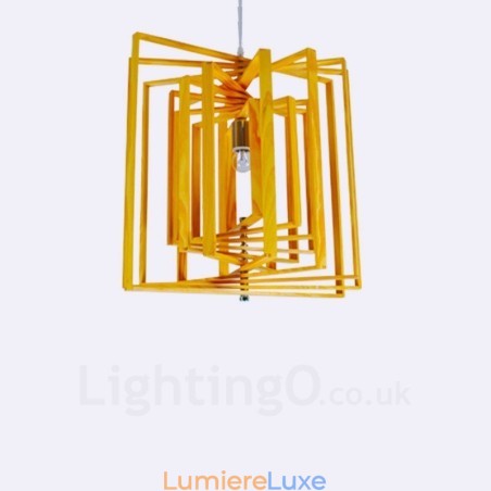 Suspension 1 lumière en bois de style nordique moderne et contemporain avec abat-jour en bois Suspension 1 lumière en bois de style nordique moderne et contemporain avec abat-jour en bois