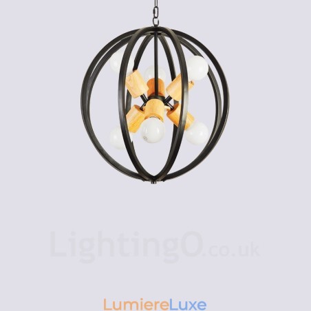Suspension rétro vintage à 6 lampes en fer avec abat-jour en fer Suspension rétro vintage à 6 lampes en fer avec abat-jour en fer
