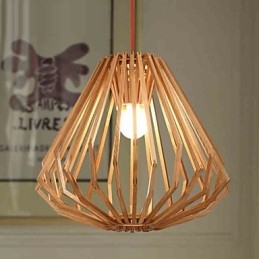 Lustre Mini Style Traditionnel Classique Bois Bambou