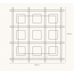 Plafonnier encastré de style nordique contemporain moderne à 9 lumières avec abat-jour en verre