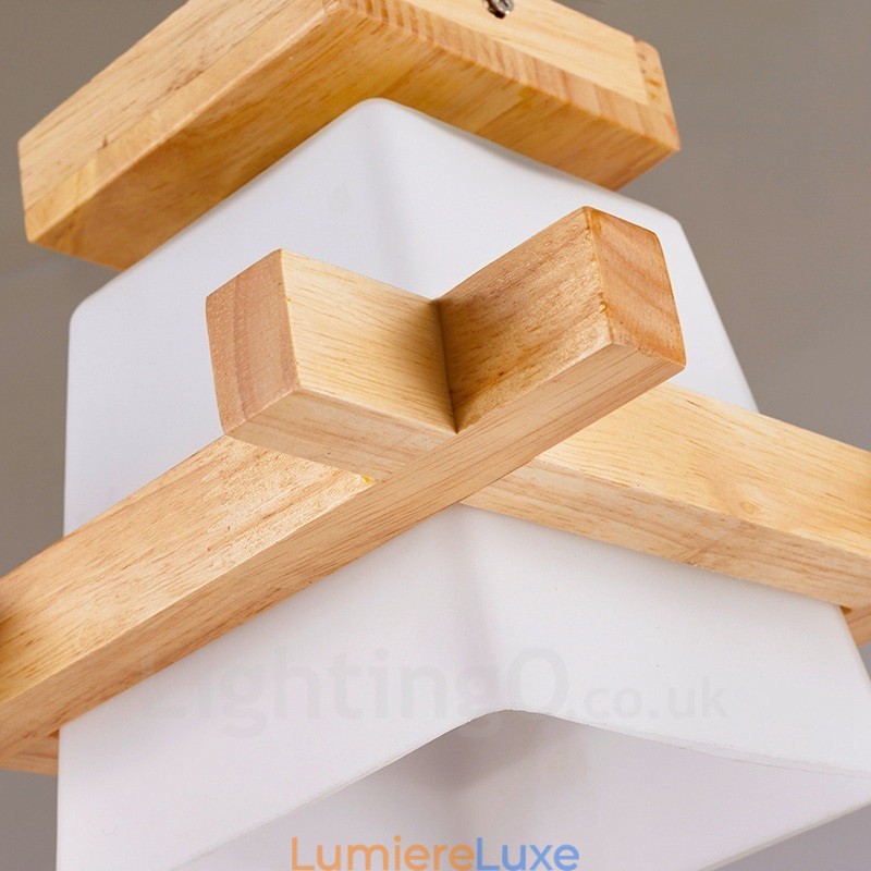 Plafonnier encastré de style nordique contemporain moderne à 1 lumière avec abat-jour en verre