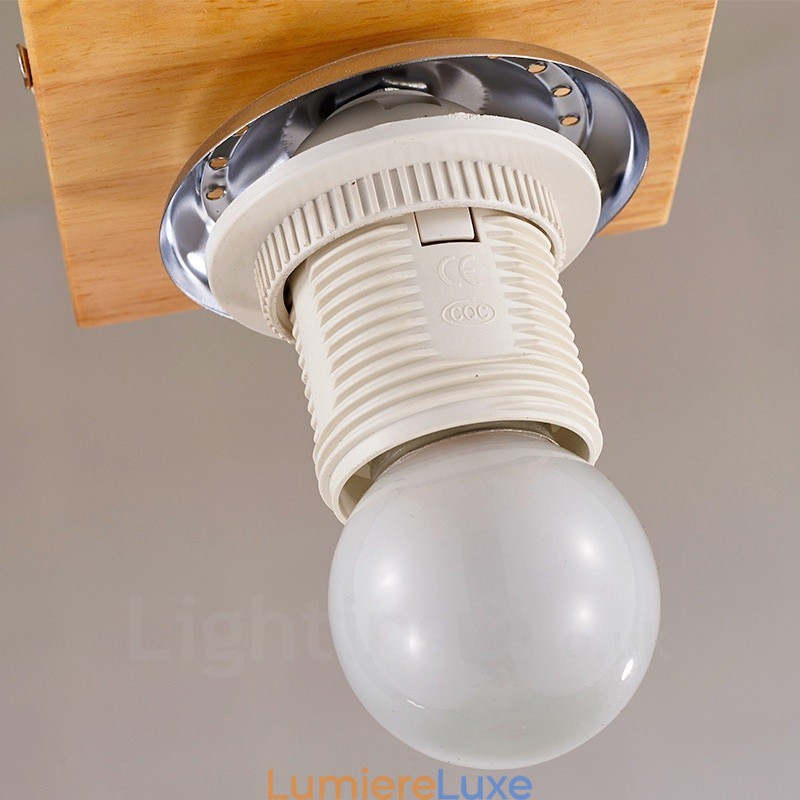 Plafonnier encastré de style nordique contemporain moderne à 1 lumière avec abat-jour en verre