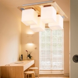 Plafonniers encastrés contemporains modernes à 4 lumières avec abat-jour en verre