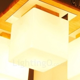Plafonniers encastrés contemporains modernes à 4 lumières avec abat-jour en verre
