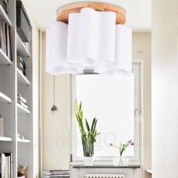 Plafonniers encastrés contemporains modernes à 3 lumières avec abat-jour en verre