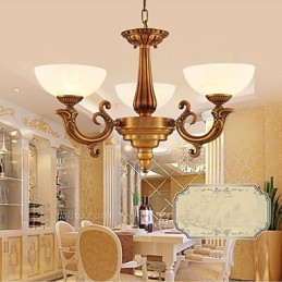 Lustre en marbre de style chinois Lustre en cuivre complet