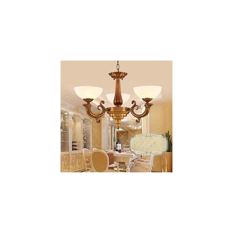 Lustre en marbre de style chinois Lustre en cuivre complet
