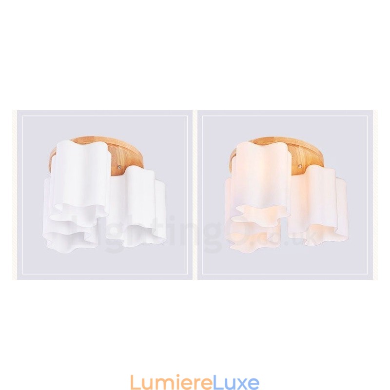 Plafonniers encastrés contemporains modernes à 3 lumières avec abat-jour en verre