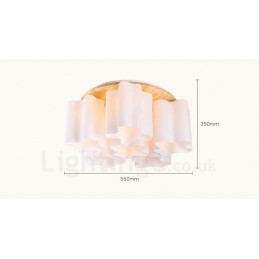 Plafonniers encastrés contemporains modernes à 6 lumières avec abat-jour en verre