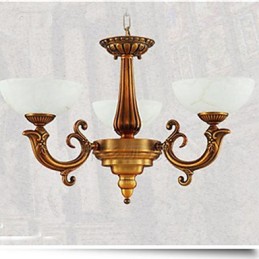 Lustre en marbre de style chinois Lustre en cuivre complet