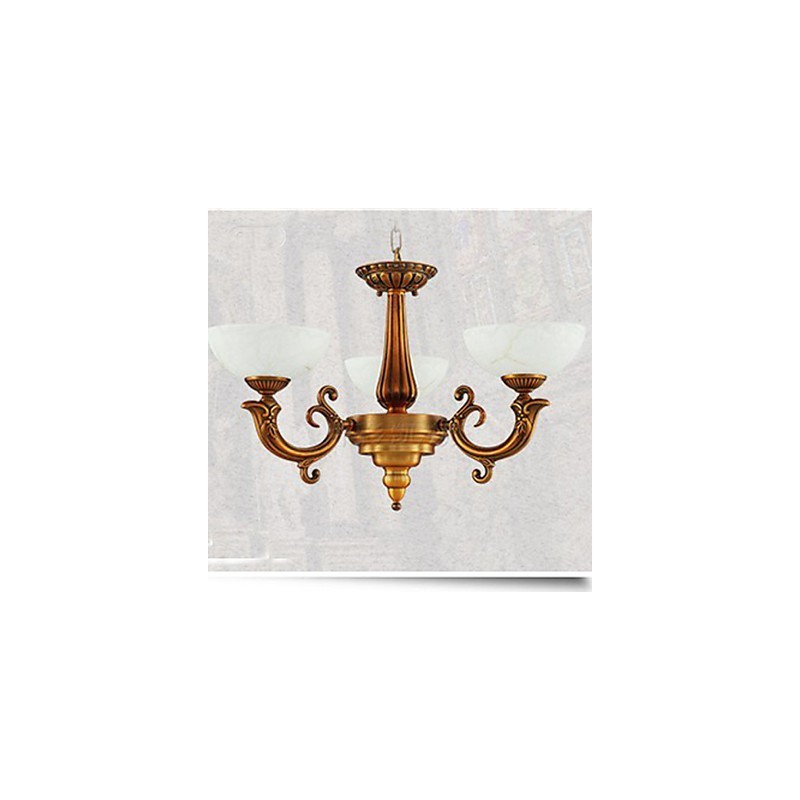 Lustre en marbre de style chinois Lustre en cuivre complet