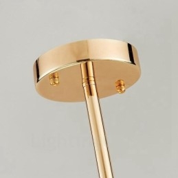 Plafonnier contemporain moderne à 11 lampes, plaqué cuivre, avec abat-jour en verre blanc
