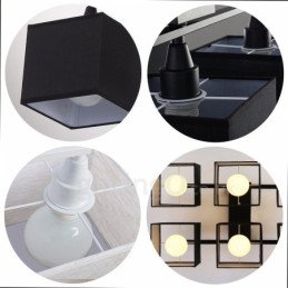 Plafonniers encastrés noirs modernes et contemporains à 6 lampes avec abat-jour en tissu