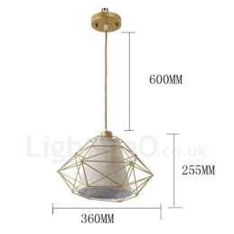 Suspension rétro vintage en fer noir avec abat-jour en tissu