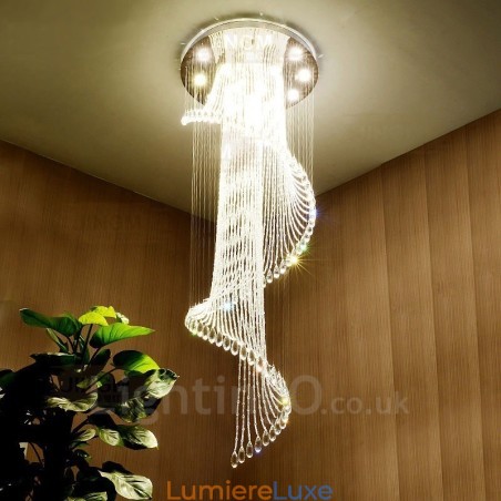 Plafonnier suspendu moderne en cristal à 15 lumières, éclairage d'intérieur, luminaires avec ampoules Plafonnier suspendu moderne en cristal à 15 lumières, éclairage d'intérieur, luminaires avec ampoules