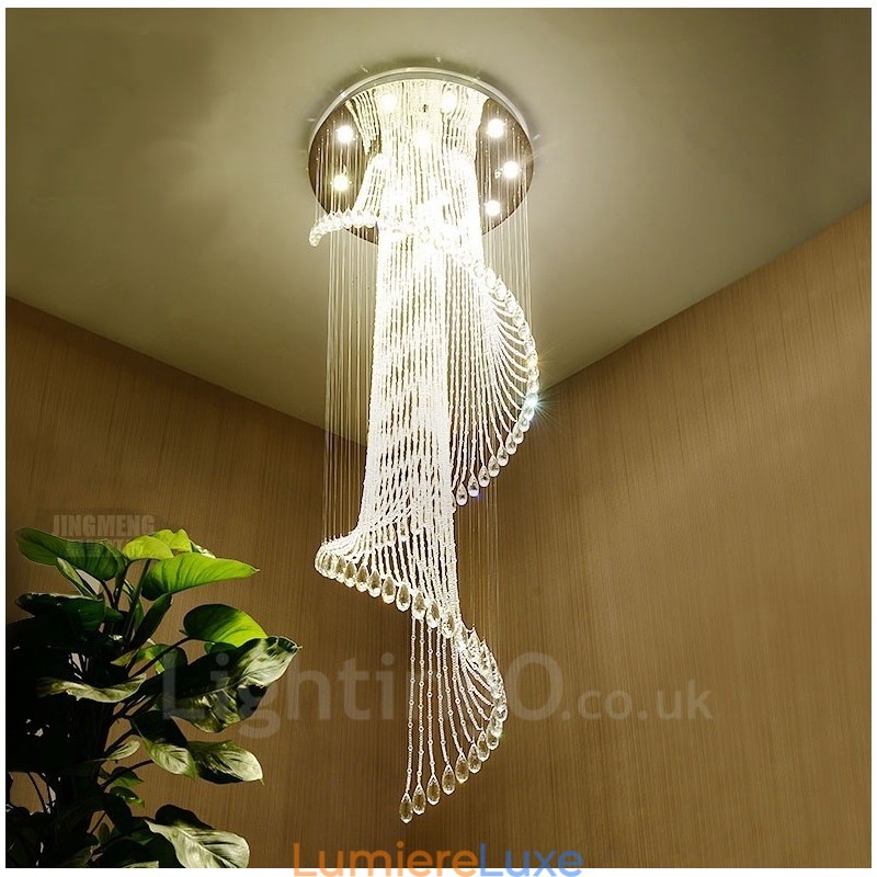 Plafonnier suspendu moderne en cristal à 15 lumières, éclairage d'intérieur, luminaires avec ampoules