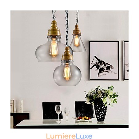 Lustre suspendu en métal de style mini contemporain moderne à 3 lumières Lustre suspendu en métal de style mini contemporain moderne à 3 lumières