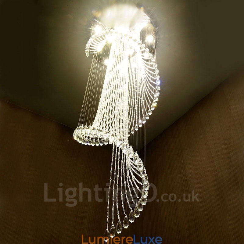 Plafonnier suspendu moderne en cristal à 15 lumières, éclairage d'intérieur, luminaires avec ampoules
