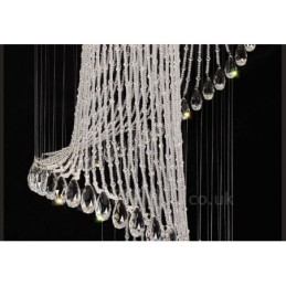 Plafonnier suspendu moderne en cristal à 15 lumières, éclairage d'intérieur, luminaires avec ampoules