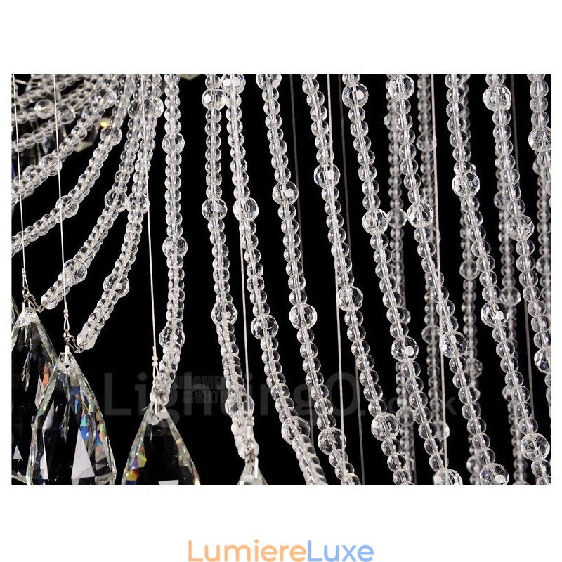 Plafonnier suspendu moderne en cristal à 15 lumières, éclairage d'intérieur, luminaires avec ampoules