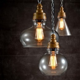 Lustre suspendu en métal de style mini contemporain moderne à 3 lumières