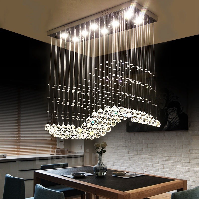 Plafonnier suspendu en cristal moderne, lustre d'intérieur, luminaires