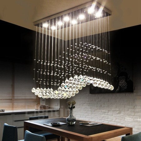 Plafonnier suspendu en cristal moderne, lustre d'intérieur, luminaires Plafonnier suspendu en cristal moderne, lustre d'intérieur, luminaires