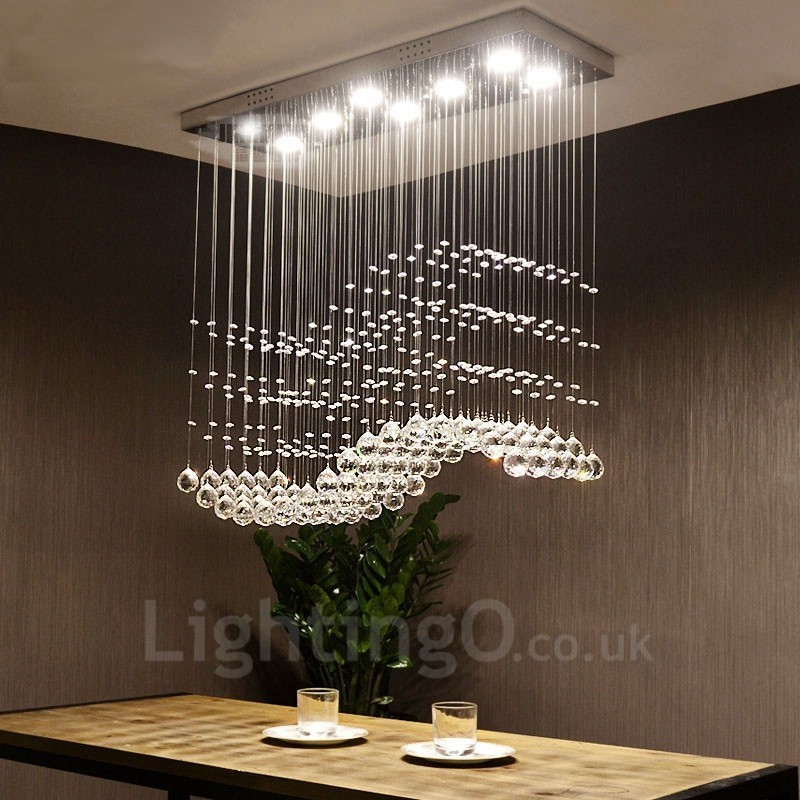 Plafonnier suspendu en cristal moderne, lustre d'intérieur, luminaires
