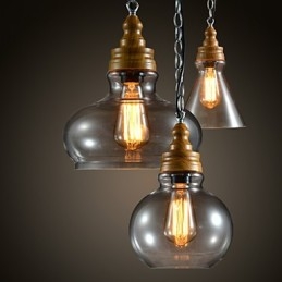 Lustre suspendu en métal de style mini contemporain moderne à 3 lumières