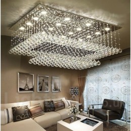 Plafonnier suspendu en cristal moderne, lustre d'intérieur, luminaires