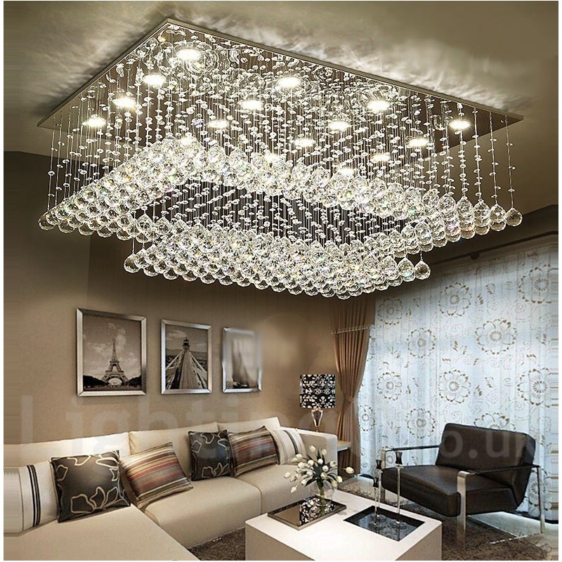 Plafonnier suspendu en cristal moderne, lustre d'intérieur, luminaires